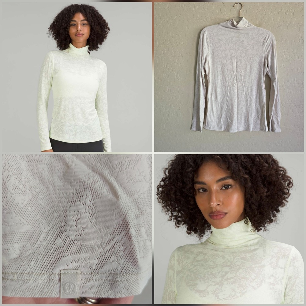 Lululemon Slim-fit Jacquard Turtleneck Top Lace-inspired